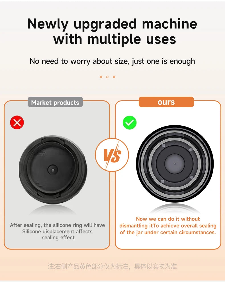 Automatic Electric Mason Jar Vacuum Sealer – Mini Pump Machine with Lids for Kitchen Food Storage