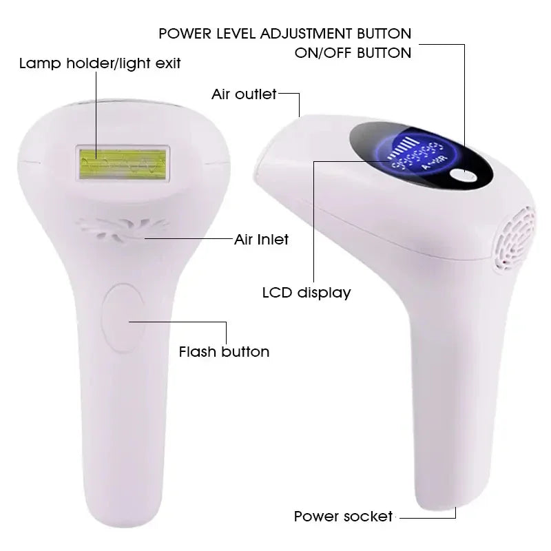 Professional IPL Hair Removal Instrument – 900,000 Flashes, Painless Permanent Hair Reduction for Full Body