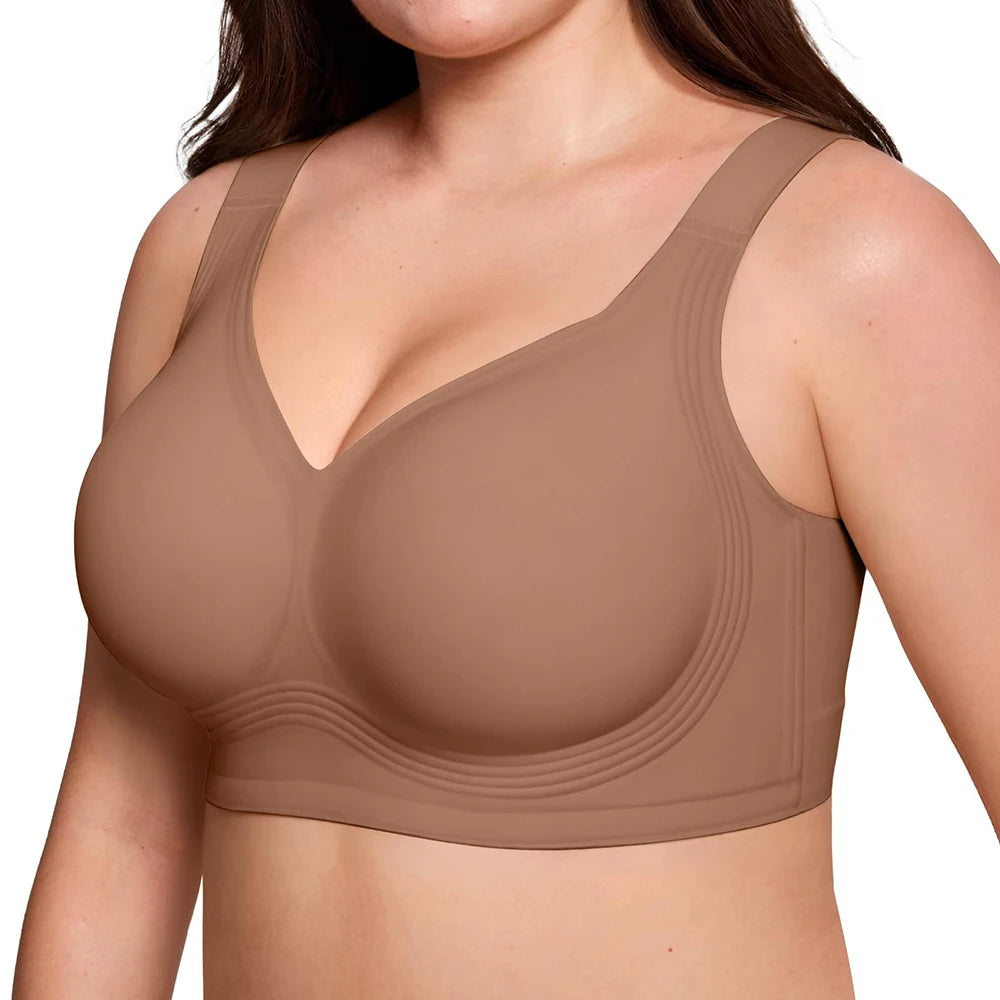 Women’s Seamless Wireless Jelly Bra, Push-Up Full Coverage Supportive Bralette