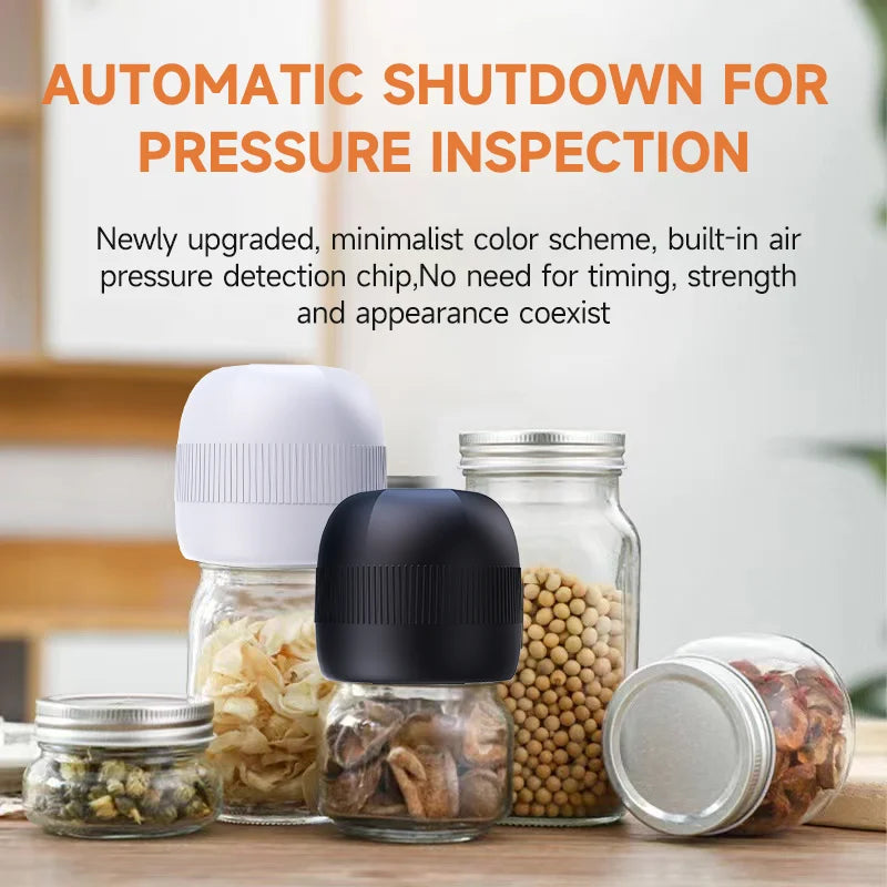 Automatic Electric Mason Jar Vacuum Sealer – Mini Pump Machine with Lids for Kitchen Food Storage