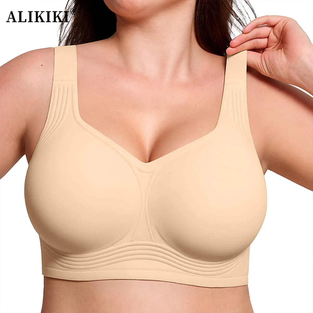 Women’s Seamless Wireless Jelly Bra, Push-Up Full Coverage Supportive Bralette