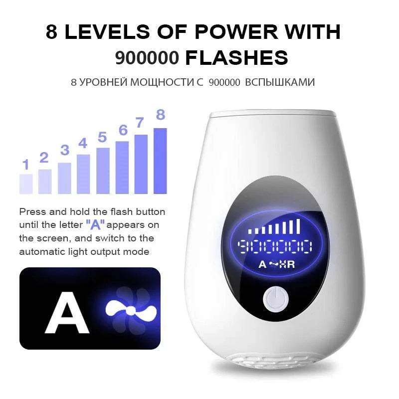 Professional IPL Hair Removal Instrument – 900,000 Flashes, Painless Permanent Hair Reduction for Full Body