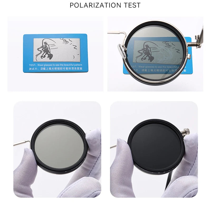 SHAUNA Metal Round Punk Sunglasses, ND9 Adjustable Dimming, Polarized UV400 Outdoor Fashion Glasses for Men & Women