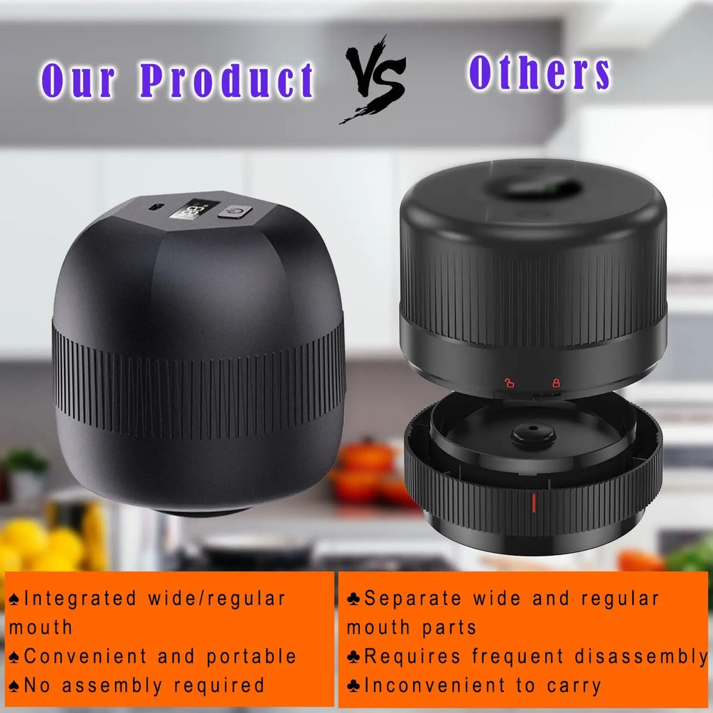 Automatic Electric Mason Jar Vacuum Sealer – Mini Pump Machine with Lids for Kitchen Food Storage