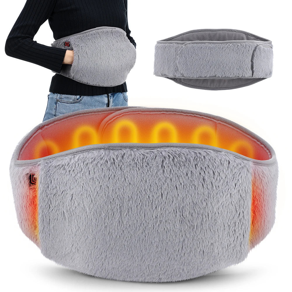 Electric Heating Belt Waist Warmer – USB Rechargeable Hand Warmer & Hot Compress Pad for Abdomen, Lumbar & Menstrual Relief