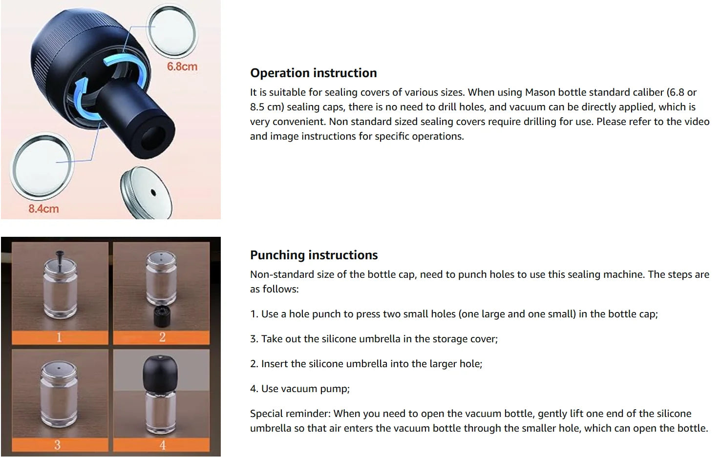 Automatic Electric Mason Jar Vacuum Sealer – Mini Pump Machine with Lids for Kitchen Food Storage