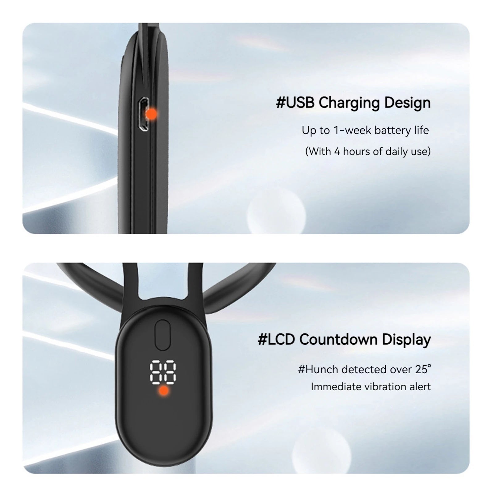 Posture Brace Trainer with Smart Vibration Reminder, Neck Hump Corrector, Real-Time Scientific Monitoring for Men & Women