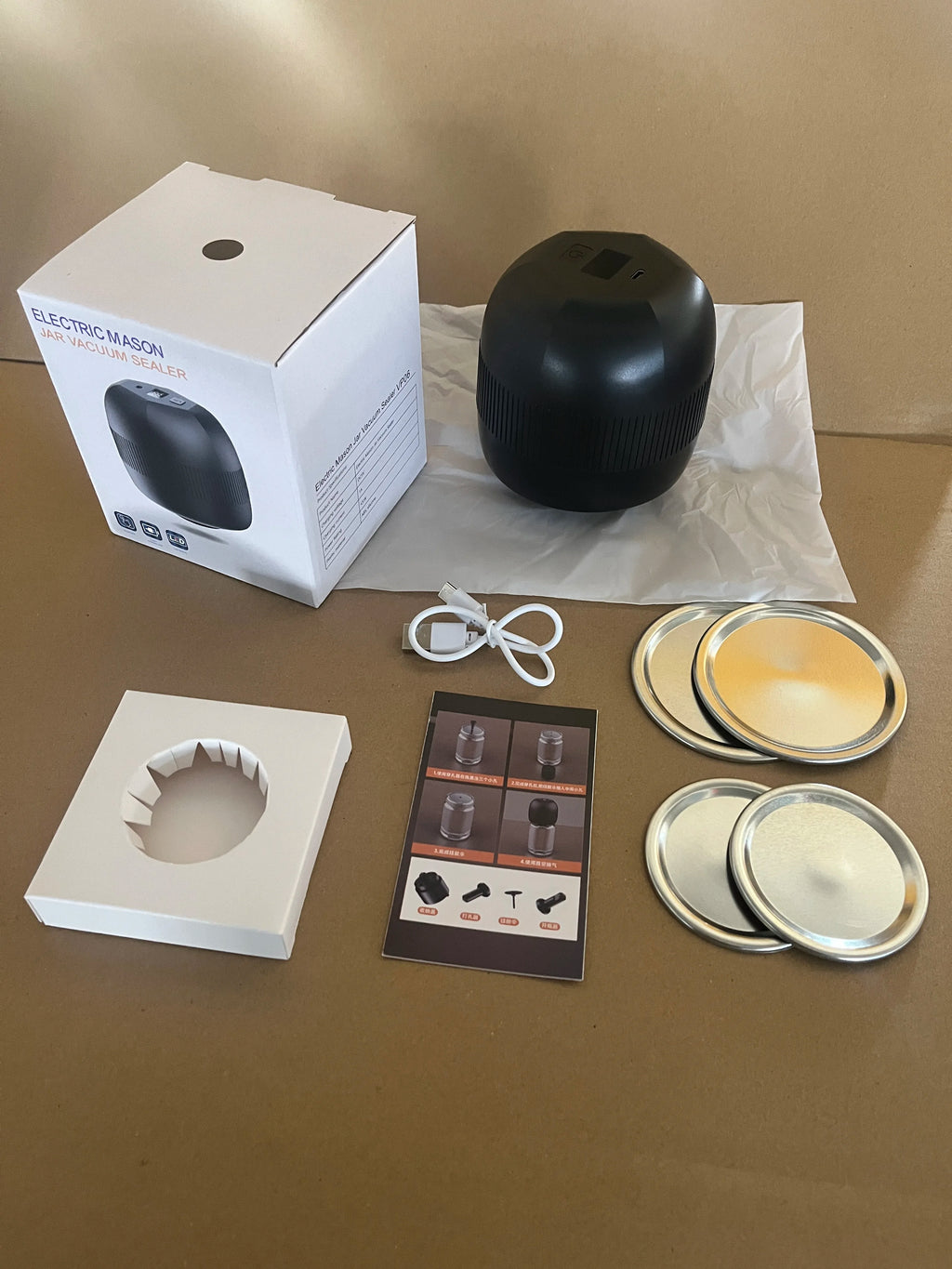 Automatic Electric Mason Jar Vacuum Sealer – Mini Pump Machine with Lids for Kitchen Food Storage