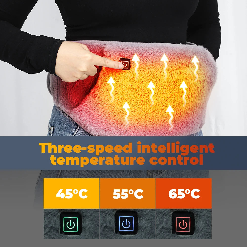 Electric Heating Belt Waist Warmer – USB Rechargeable Hand Warmer & Hot Compress Pad for Abdomen, Lumbar & Menstrual Relief