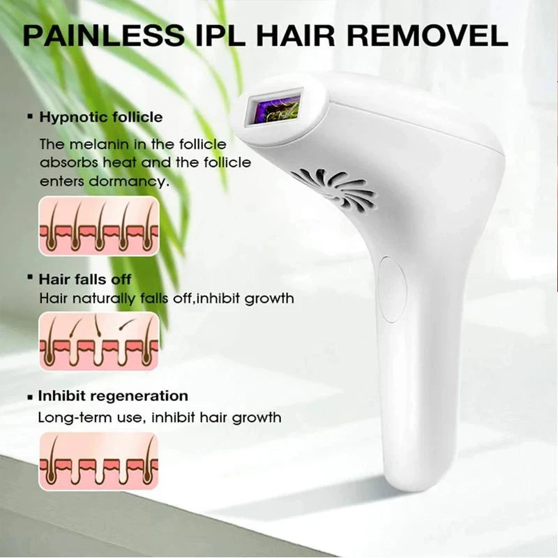 Professional IPL Hair Removal Instrument – 900,000 Flashes, Painless Permanent Hair Reduction for Full Body