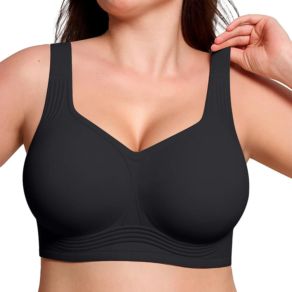 Women’s Seamless Wireless Jelly Bra, Push-Up Full Coverage Supportive Bralette